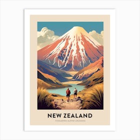 Tongariro Alpine Crossing New Zealand 3 Vintage Hiking Travel Poster Art Print