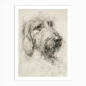 Grand Basset Griffon Vendeen Dog Charcoal Line 2 Art Print