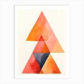 Watercolor Painting Triangles Poster