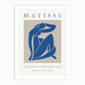 Abstract Body Blue Matisse Print Art Print