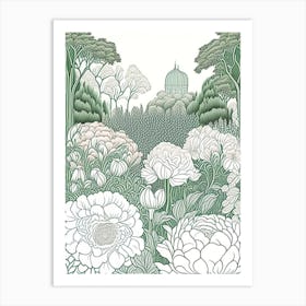 Parks And Public Gardens With Peonies 3 Drawing Art Print