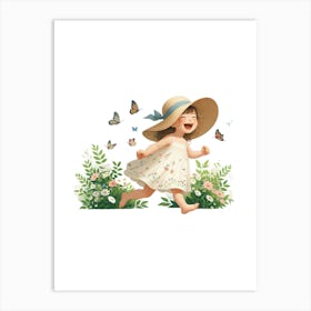 Little Girl In A Hat 1 Art Print