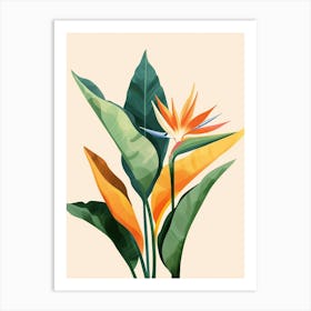 Bird Of Paradise Plant Minimalist Illustration 2 Art Print