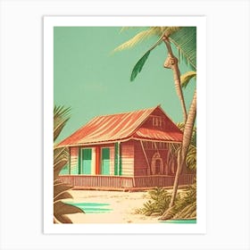 Little Cayman Cayman Islands Vintage Sketch Tropical Destination Art Print