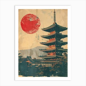 Todai Ji Temple Mid Century Modern 3 Art Print