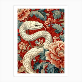 Lunar Year Of The Snake 2025 Wall Art Print Poster Framed Snake Art Chinese Zodiac Vintage 1 Art Print