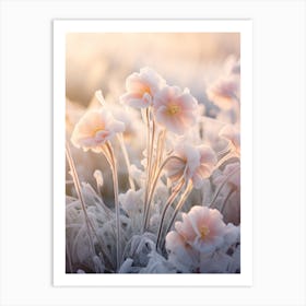 Frosty Botanical English Primrose 4 Art Print