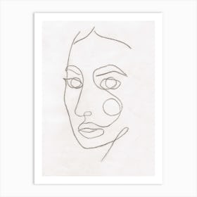 Line art Portrait Of A Woman Art Print