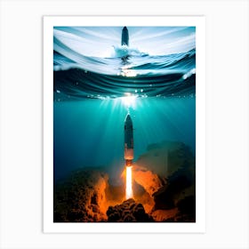 Underwater Rocket Launch-Reimagined Art Print