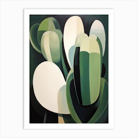 Modern Abstract Cactus Painting Bunny Ear Cactus 1 Art Print