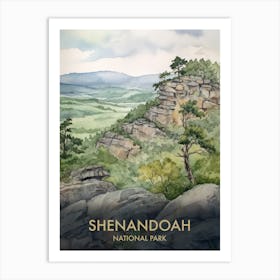 Shenandoah  National Park Watercolour Vintage Travel Poster 1 Art Print