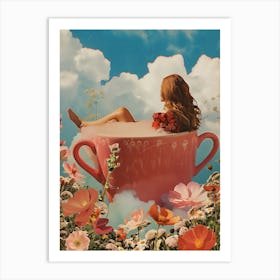 Girl In A Pink Cup Art Print