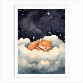 Baby Fox 6 Sleeping In The Clouds Art Print