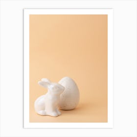 Easter Bunny And Egg Art Print