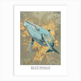 Blue Whale Precisionist Illustration 2 Poster Art Print