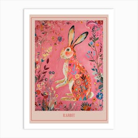 Floral Animal Painting Rabbit 1 Poster Art Print