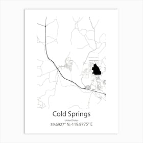 Cold Springs,United States Minimalist Map 1 Art Print