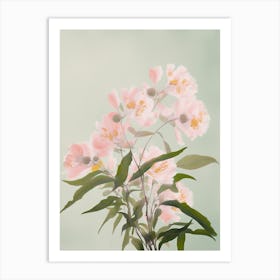 Laurel Flowers Acrylic Painting In Pastel Colours 1 Art Print