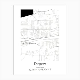 Depew,United States Minimalist Map Art Print