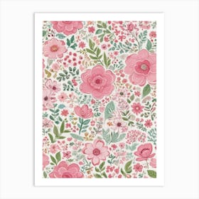 Pink Flowers 17 Art Print