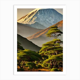 Mount Kilimanjaro National Park Tanzania Vintage Poster Art Print