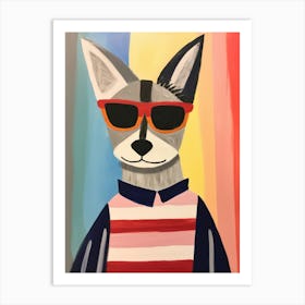 Little Coyote 1 Wearing Sunglasses Art Print