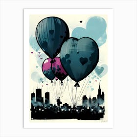 Valentine'S Day Balloons 1 Art Print