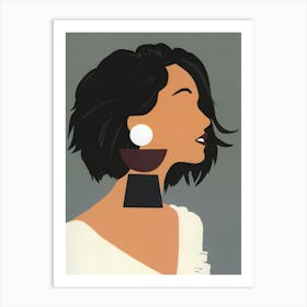 Woman With Earrings Art Print