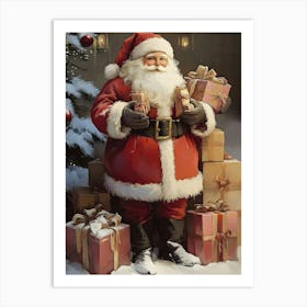 Santa Claus With Presents 4 Art Print