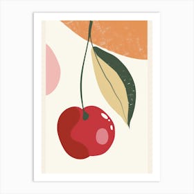 Cherries Close Up Illustration 1 Art Print