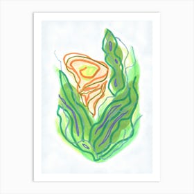 Calla Lily Coral Abstract Art Print