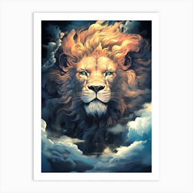 Lion In The Clouds 1 Art Print