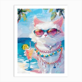 Beach Cat Art Print