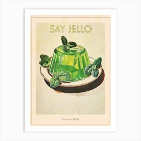 Vibrant Green Jelly Vintage Retro Illustration 3 Poster Art Print