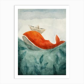 Red Whale 1 Art Print