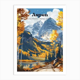 Aspen Populus Travel Illustration Art Print