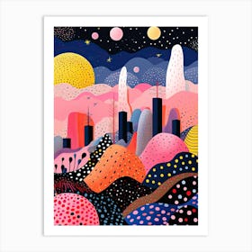 Kuala Lumpur, Illustration In The Style Of Pop Art 2 Art Print