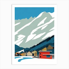 Laax, Switzerland Midcentury Vintage Skiing Poster Art Print