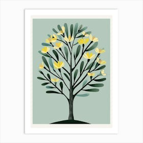 Cypress Tree Flat Illustration 5 Art Print