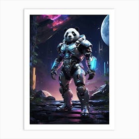 Panda In Cyborg Body #2 Art Print