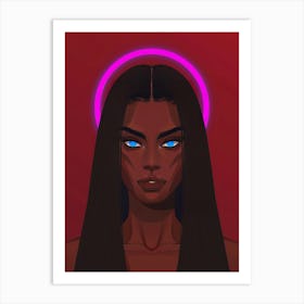 Black Woman With Blue Eyes Art Print