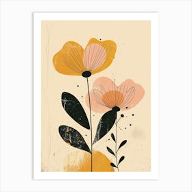 Flowers In A Vase Boho Minimalist Style Art Print