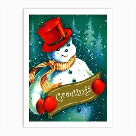 Mister Snowman Art Print