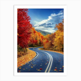 Beautiful Road In Autumn 10 Art Print