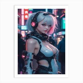 Futuristic Girl Art Print