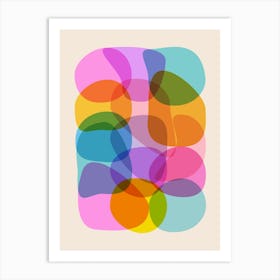 Cute Fun Colorful Bright Abstract Geometric Shapes Art Print