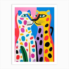 Colourful Kids Animal Art Jaguar 4 Art Print