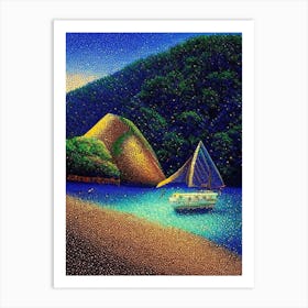 Bonito Brazil Pointillism Style Tropical Destination Art Print