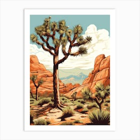  Retro Illustration Of A Typical Joshua Tree 3 Art Print