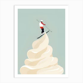 Skier On Top Of Ice Cream Art Print